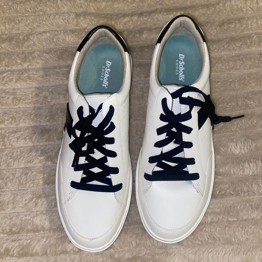 Dr. Scholl's Madison Lace White Black Platform Sneakers Shoes Women's Size 10M